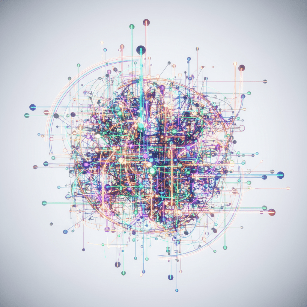Abstract data light streams representing intelligent systems
